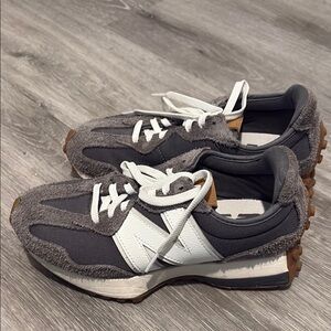 New Balance Gray and White Chunky Sneakers